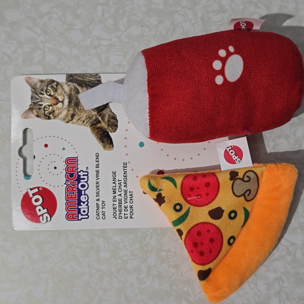 Cat Toys American Take-Out Spot Brand Pizza And‎ Drink NWT